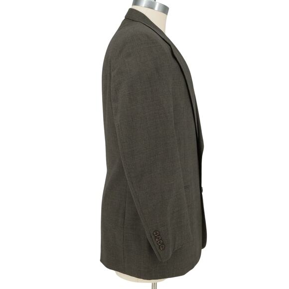 Jos A Bank Sport Coat Mens 42L Green Houndstooth Plaid Wool Jacket Blazer Lined - Picture 6 of 16